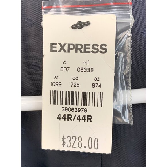 Express Fitted Blazer 44R Blue Wool NWT $328 Mens 2 Button Single Vent 7769 - Picture 3 of 10